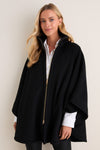 Black Full Zip Huntington Poncho
