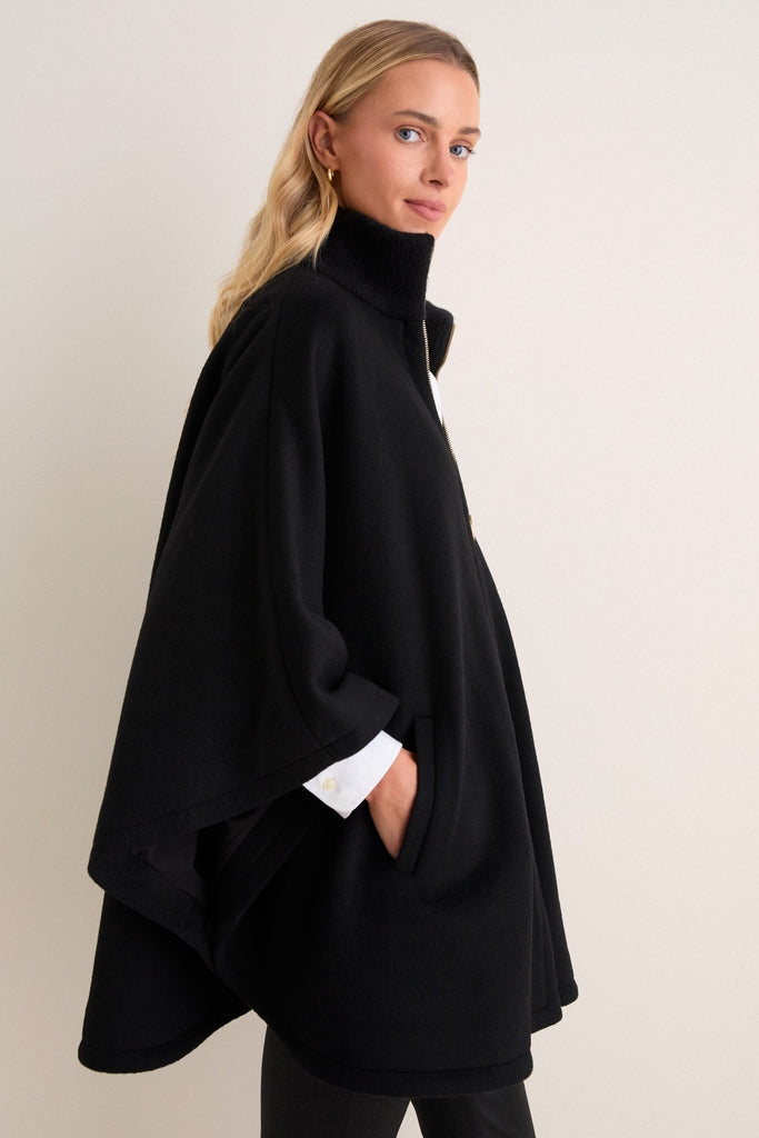 Black Full Zip Huntington Poncho | Tuckernuck