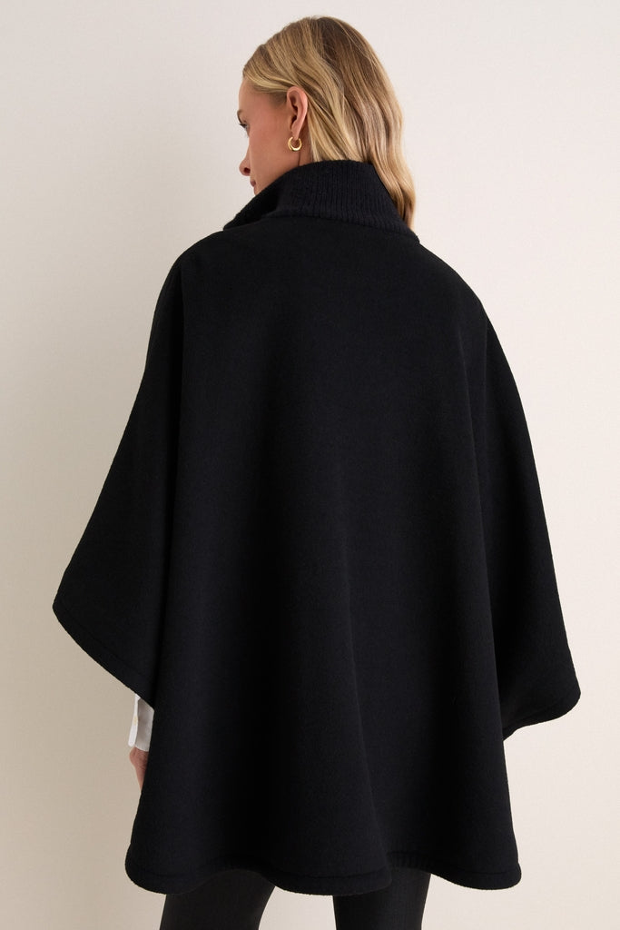 Black Full Zip Huntington Poncho