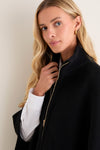 Black Full Zip Huntington Poncho
