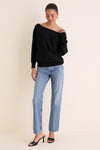 Black Wide Neck Valencia Sweater