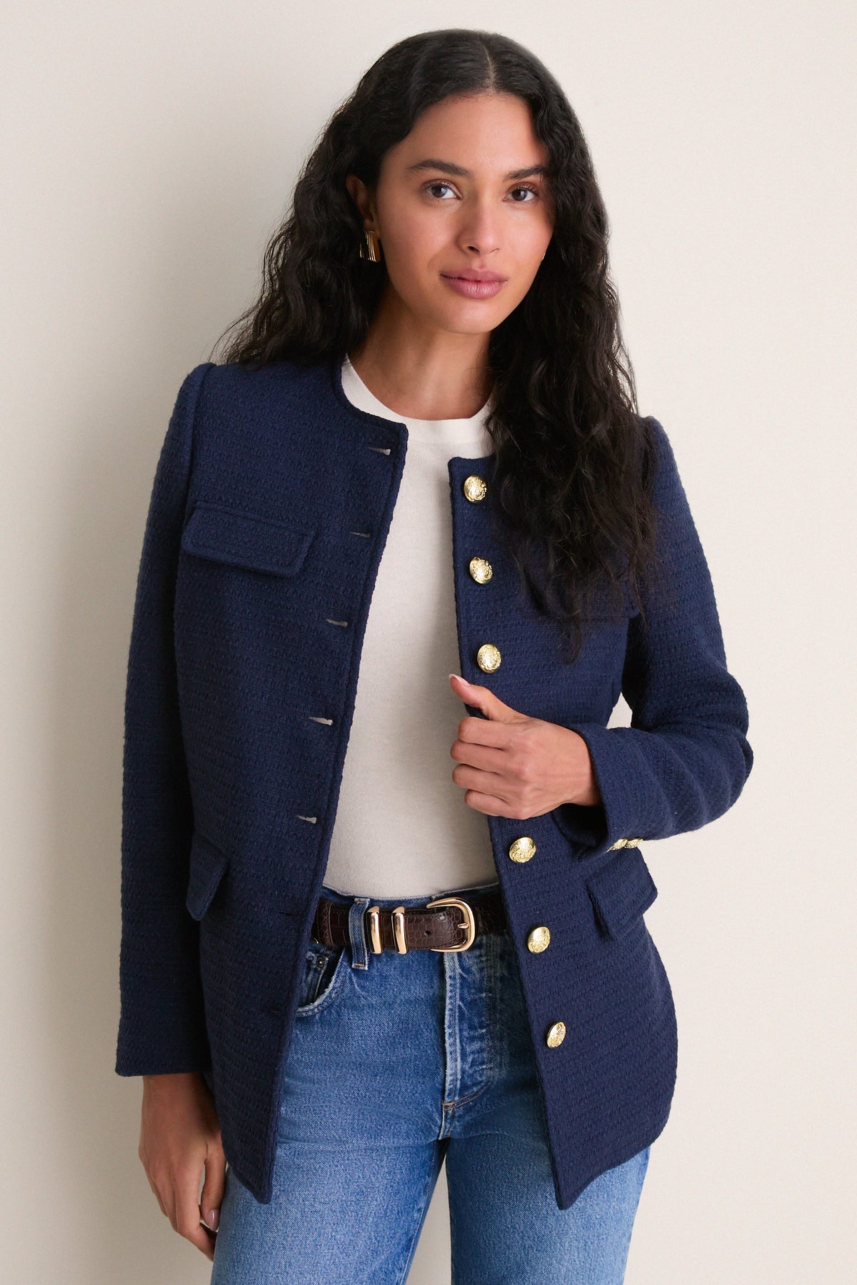 Navy Tweed Jennings Jacket