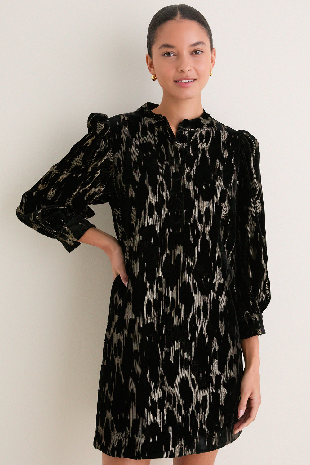Metallic Velvet Burnout Samantha Dress