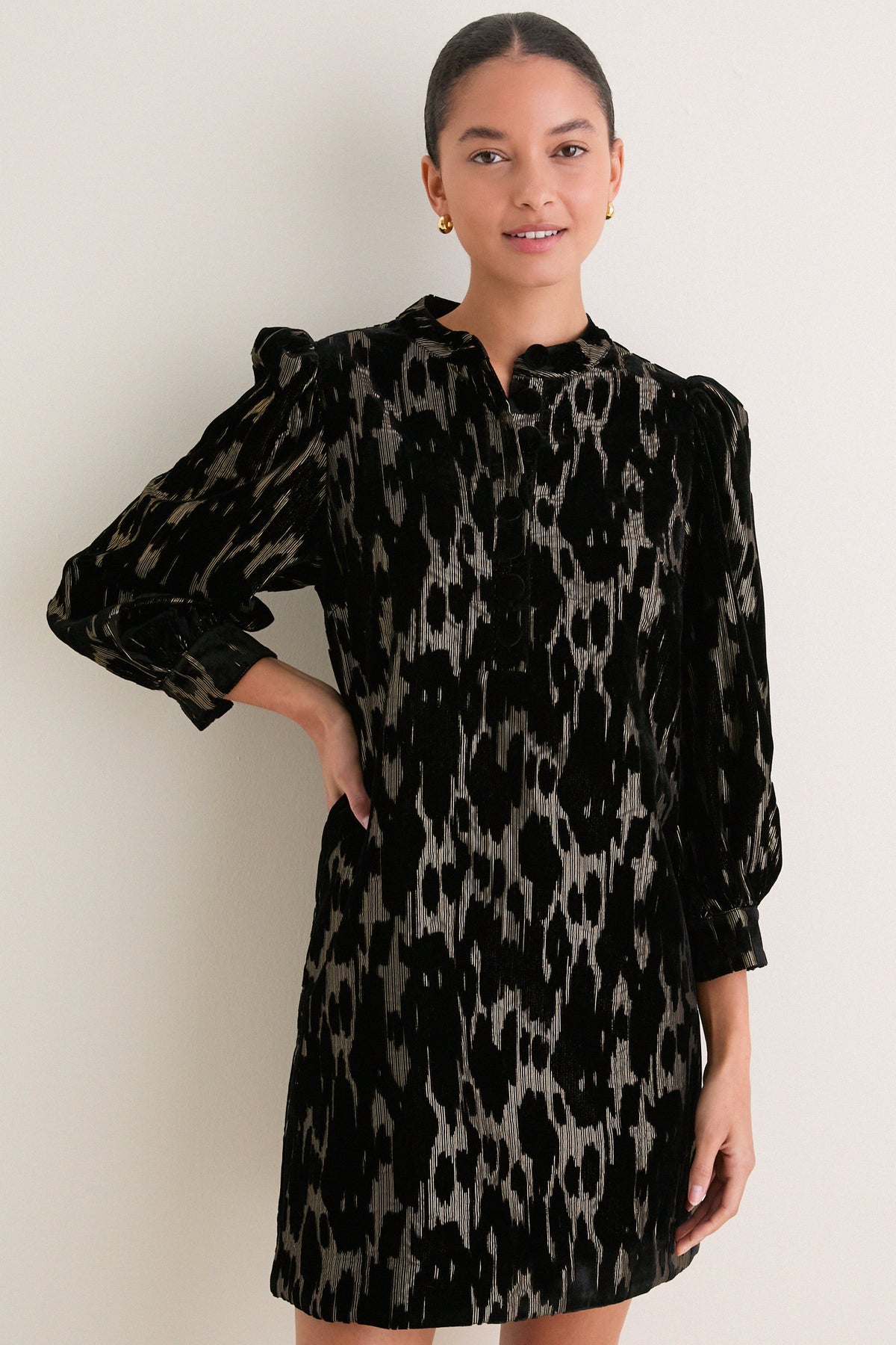 Metallic Velvet Burnout Samantha Dress