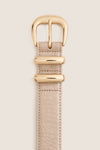 Taupe Croc-Embossed Western Belt