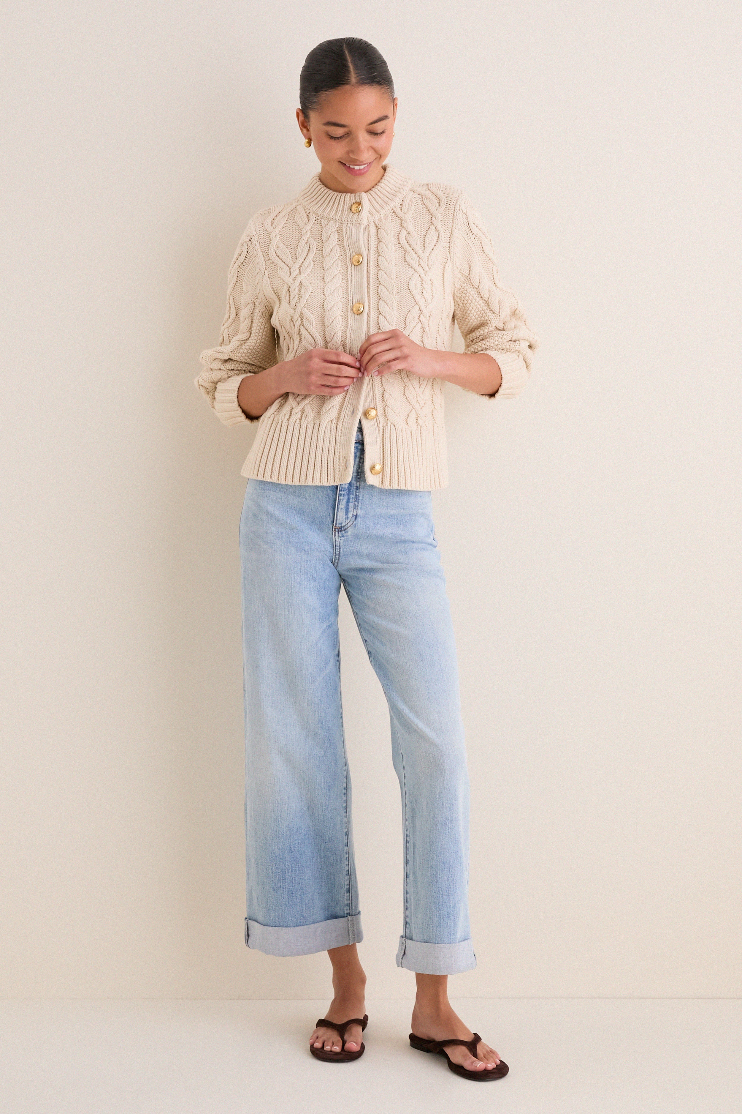 Sandstone Cotton Colette Cardigan | Tuckernuck