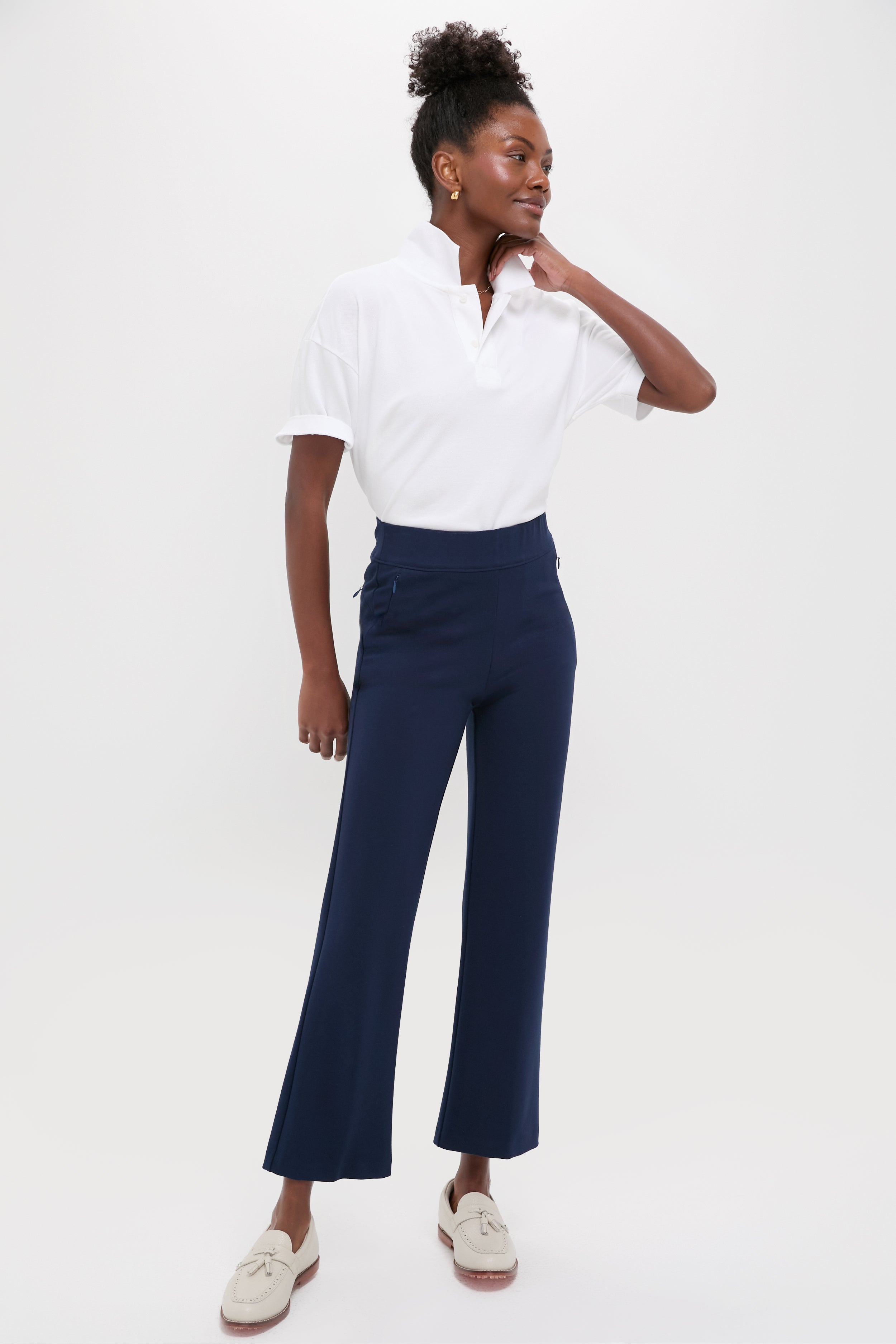Navy 28 Inch Compression September Pant | Tnuck Sport