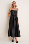 Black Dupioni Esme Dress