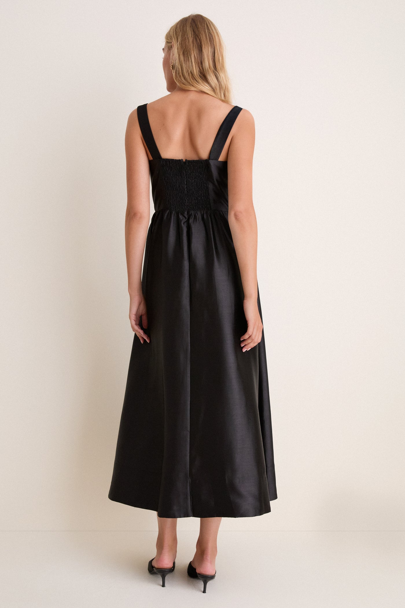 Black Dupioni Esme Dress