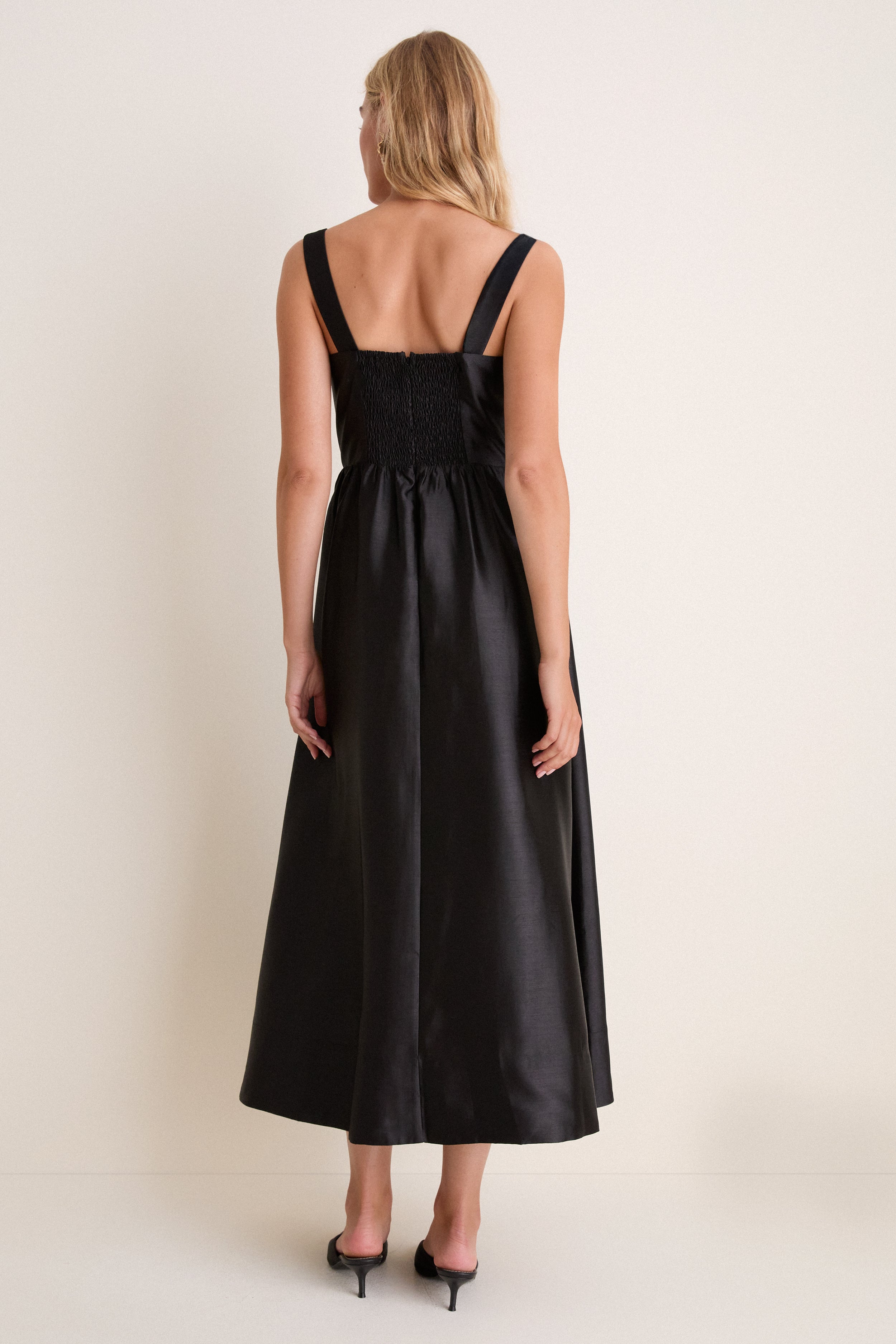 Black Dupioni Esme Dress