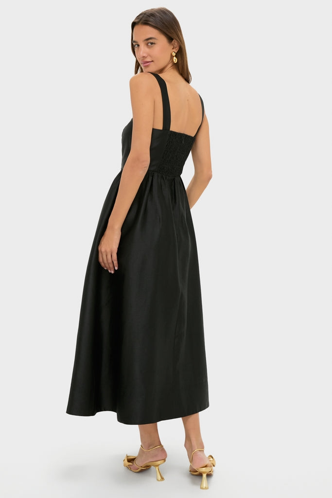 Black Dupioni Esme Dress