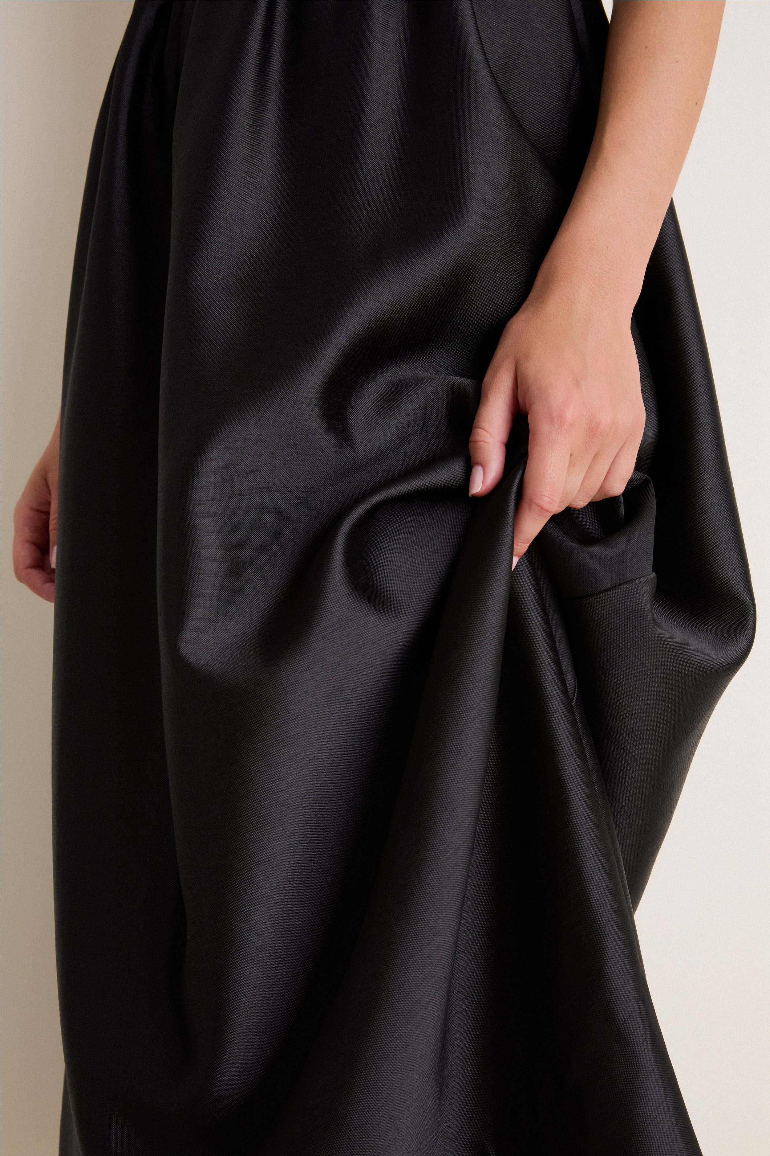 Black Dupioni Esme Dress