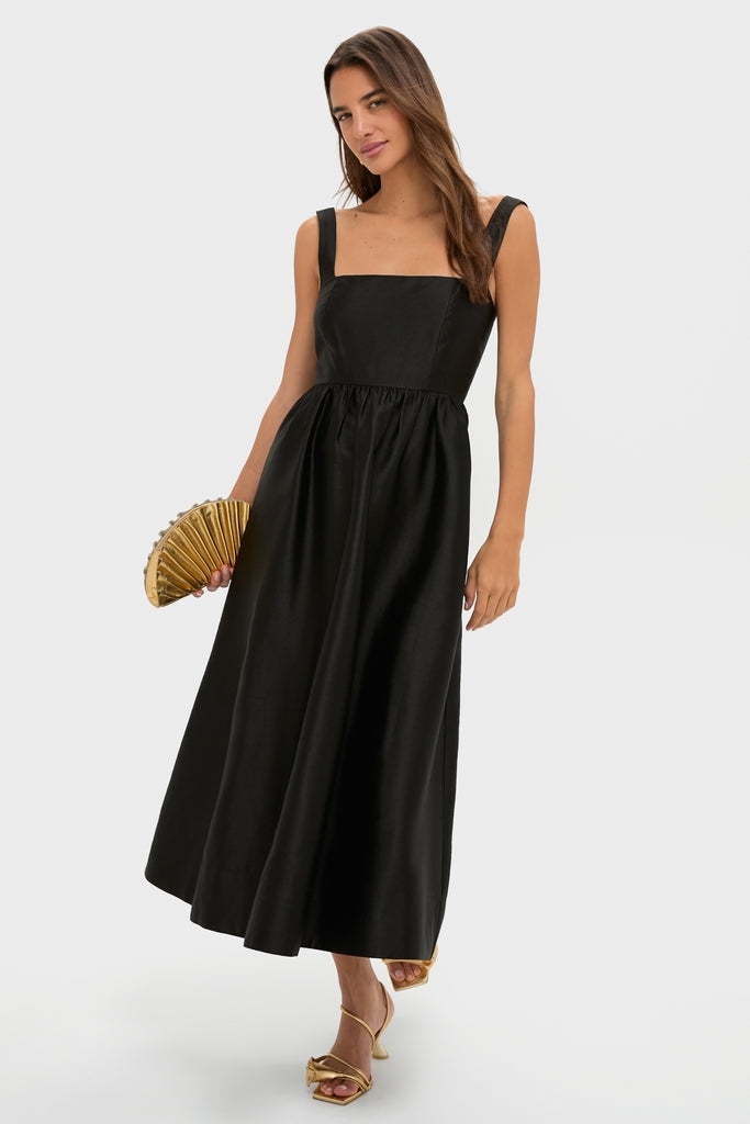 Tuckernuck Black Dupioni Esme Dress Black / M