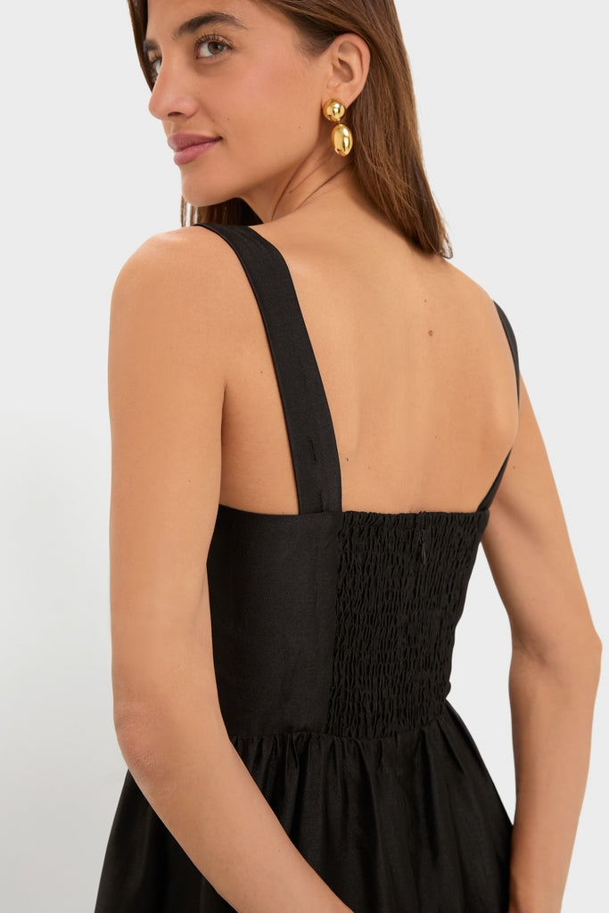 Black Dupioni Esme Dress