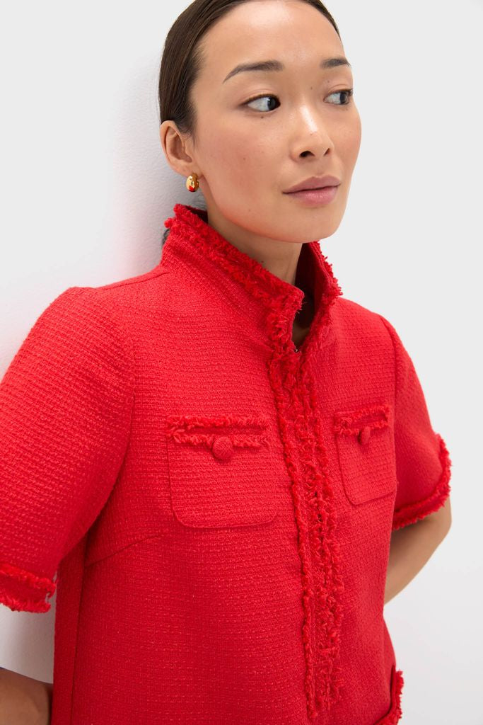 Red Tweed Ophelia Dress