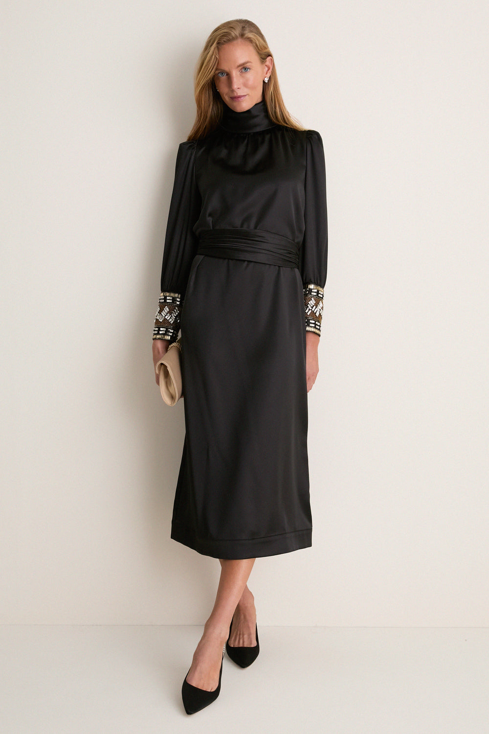 Black Embellished Faven Dress