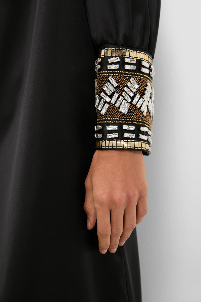 Black Embellished Faven Dress