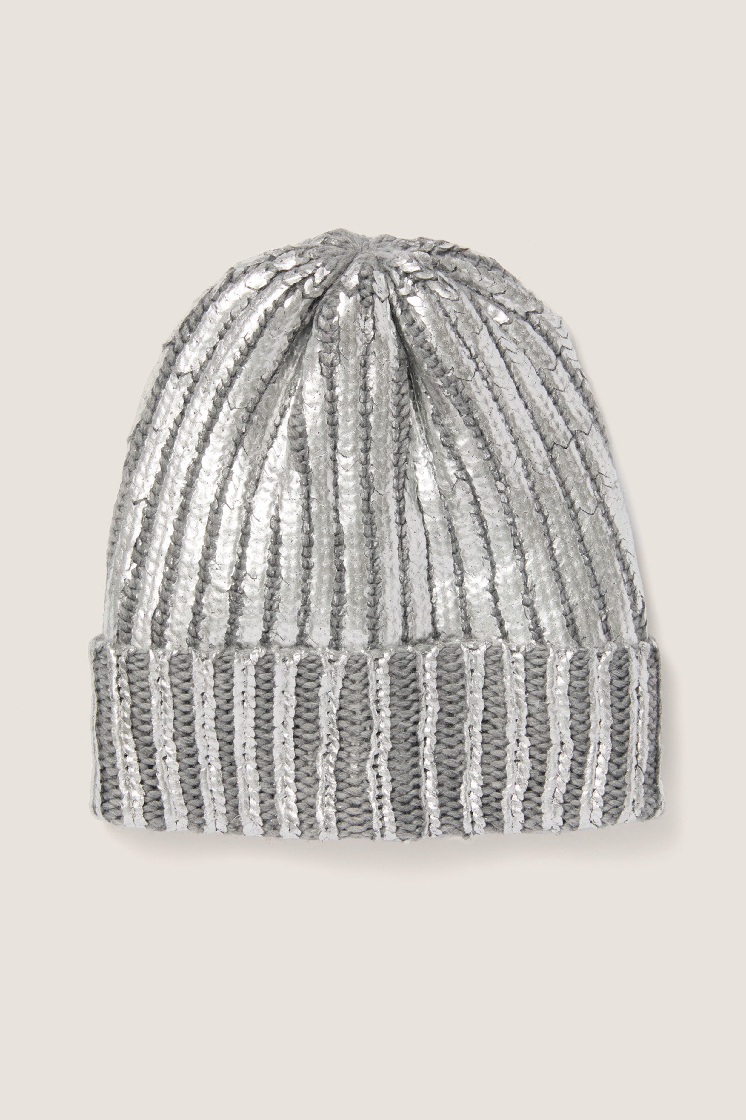 Silver Metallic Winter Hat