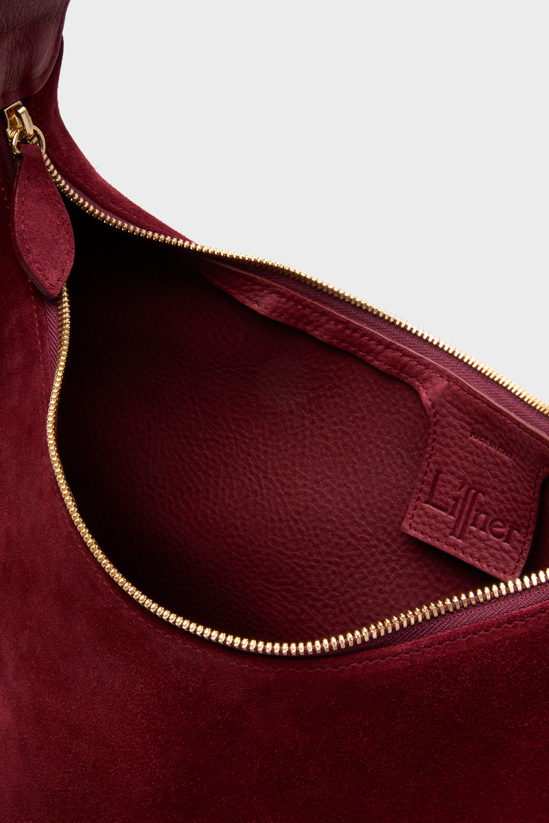 Maroon Suede Moon Hobo