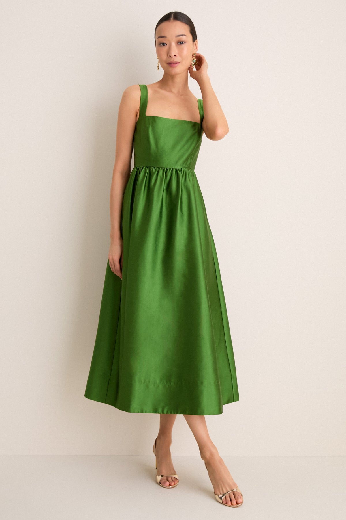 Green Dupioni Esme Dress