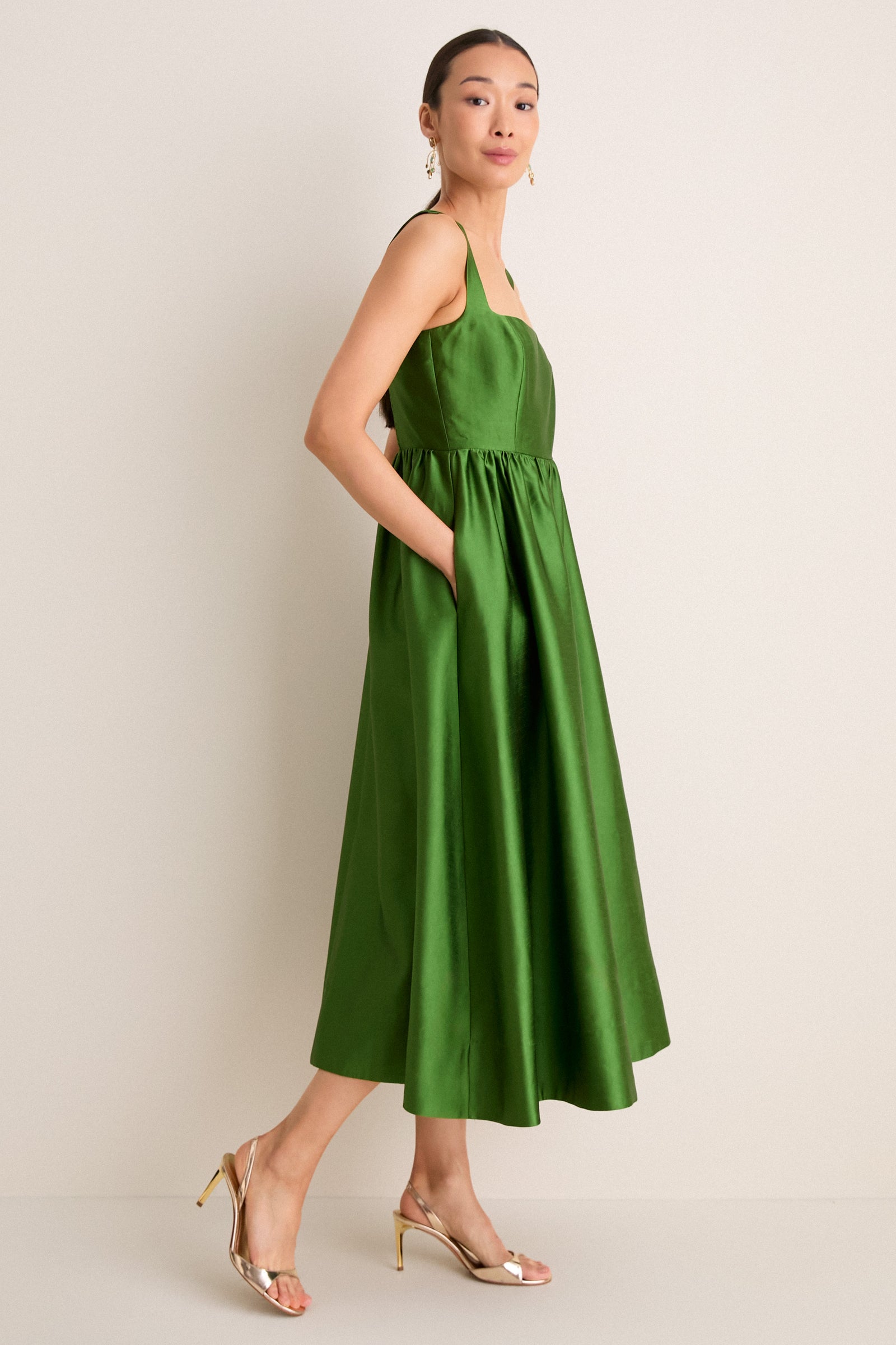 Green Dupioni Esme Dress