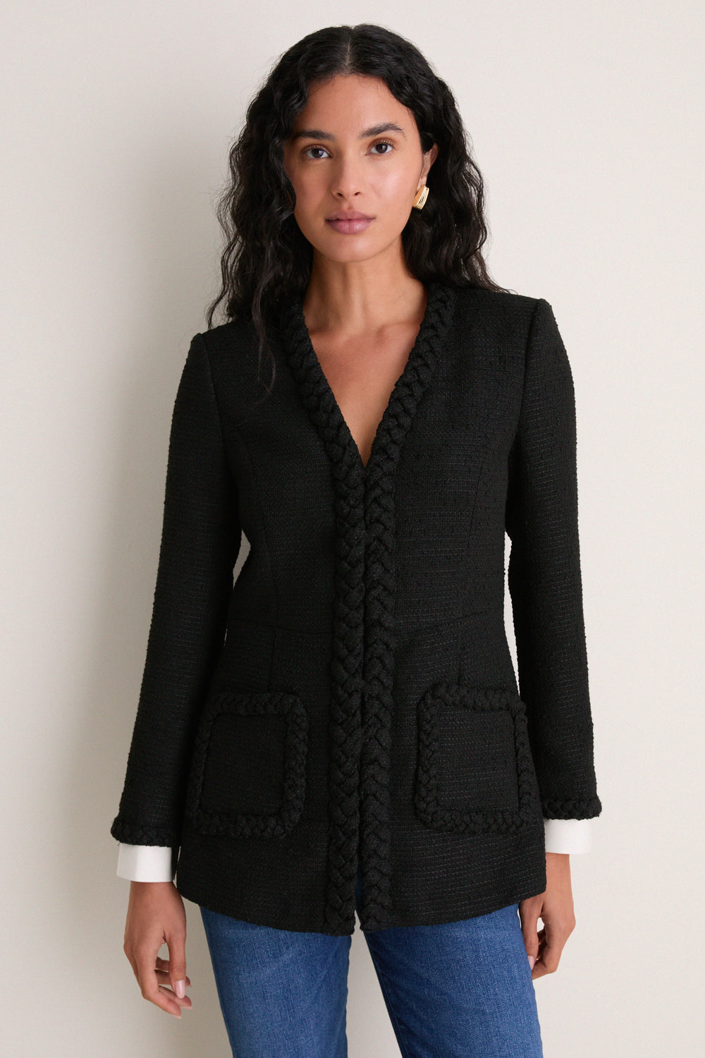 Black Braided Trim Shay Jacket