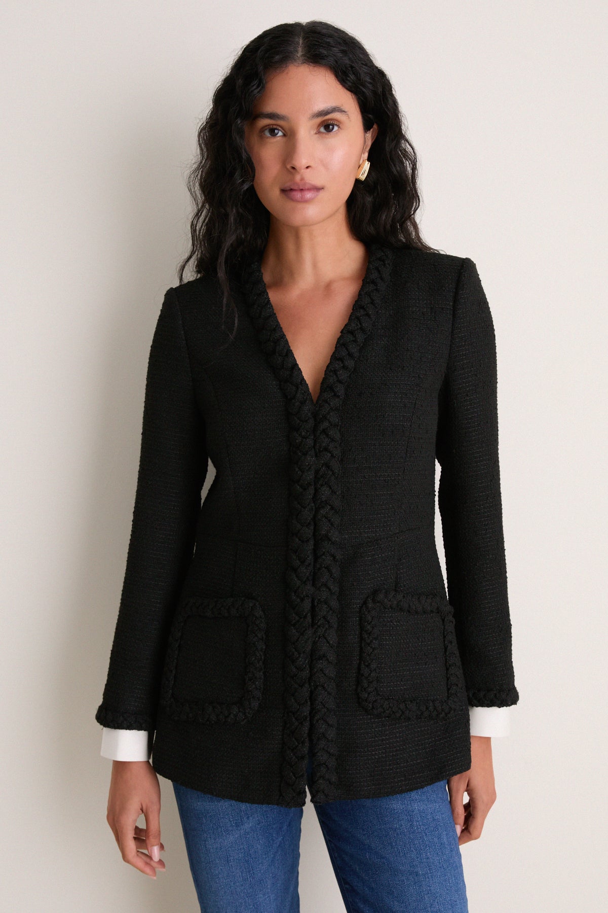 Black Braided Trim Shay Jacket