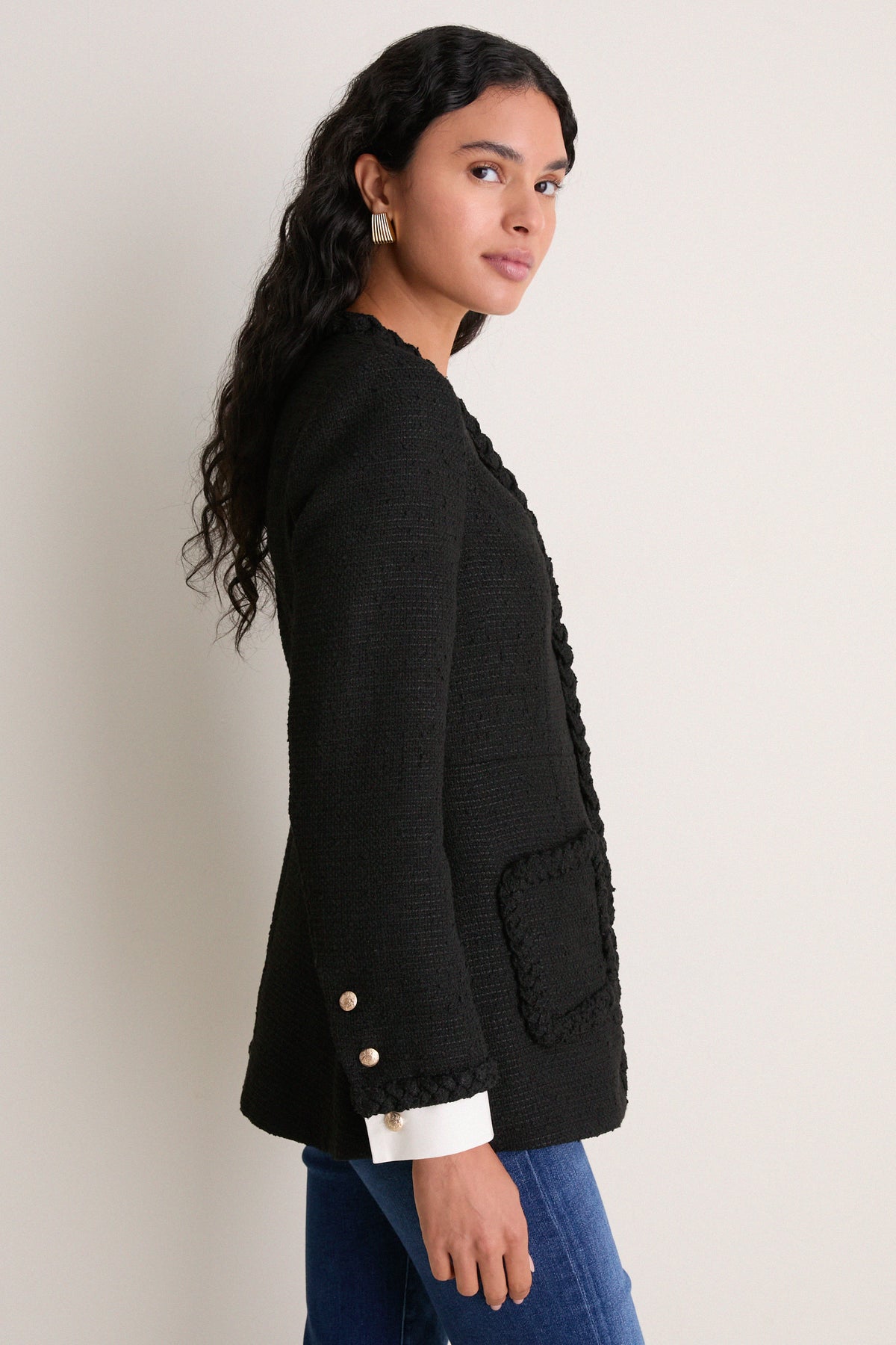 Black Braided Trim Shay Jacket