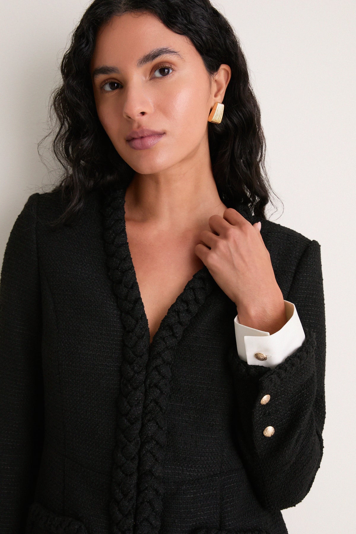 Black Braided Trim Shay Jacket