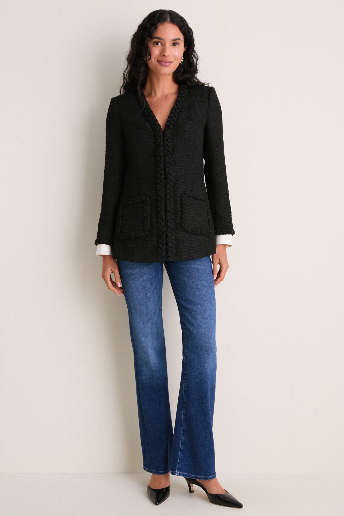 Black Braided Trim Shay Jacket