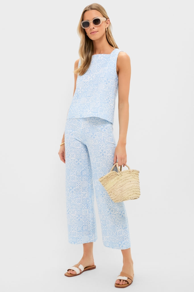 Cognac and White Leather Muse Sandals