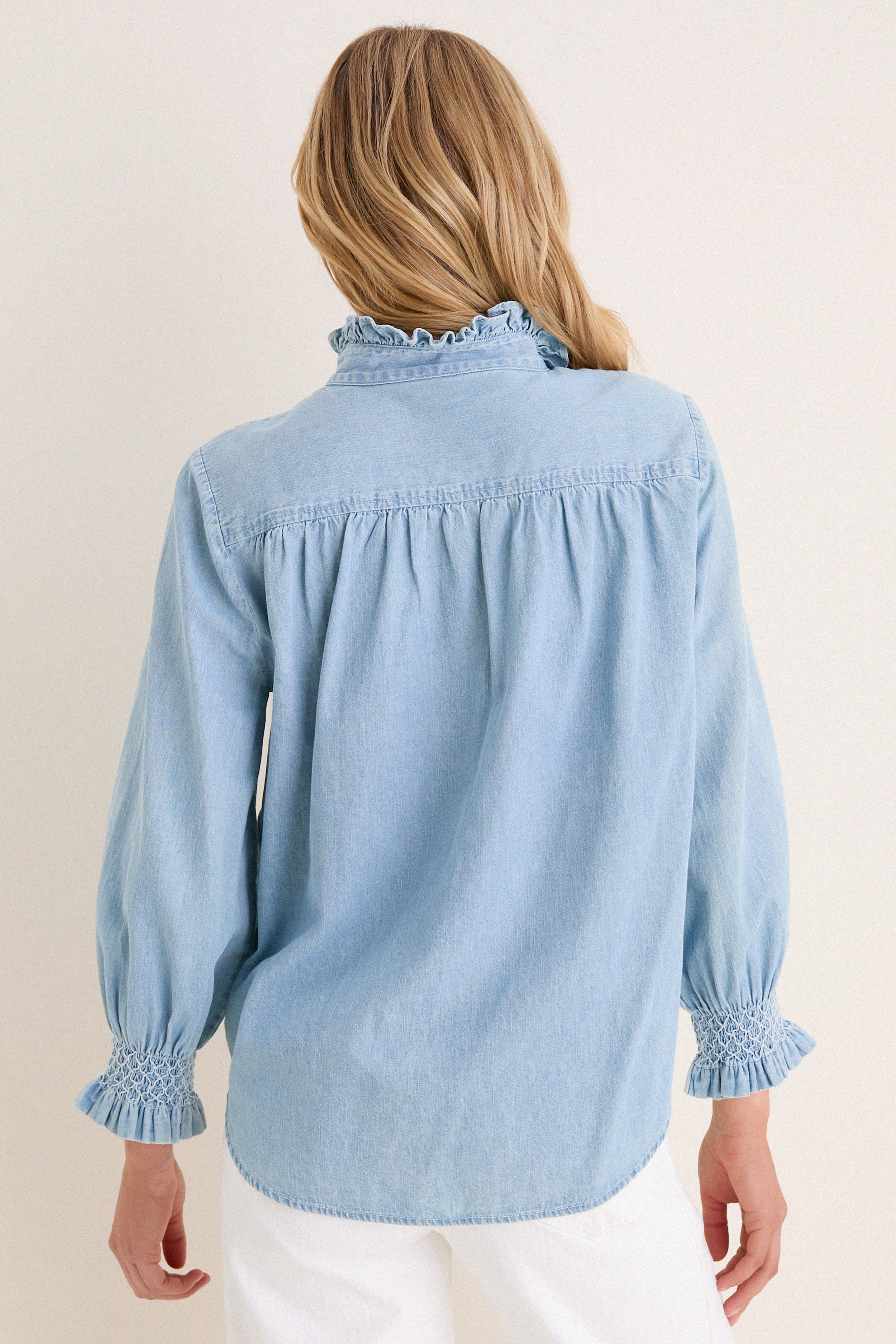 Chambray Teagan Popover Top | Tuckernuck