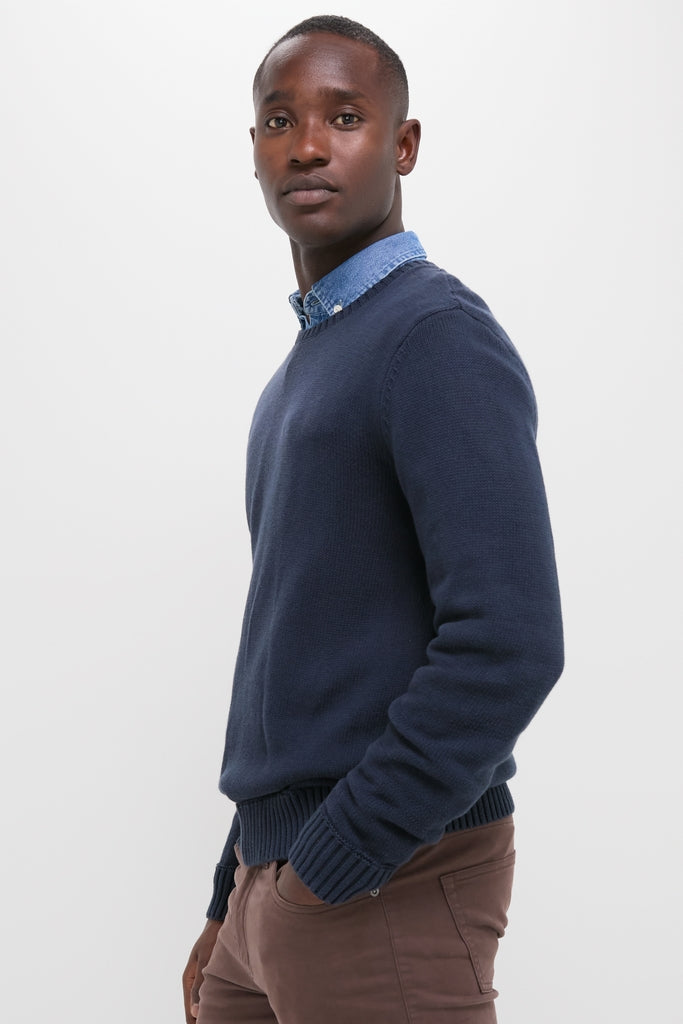 Navy Blue All Season Classic Crewneck | Spruce