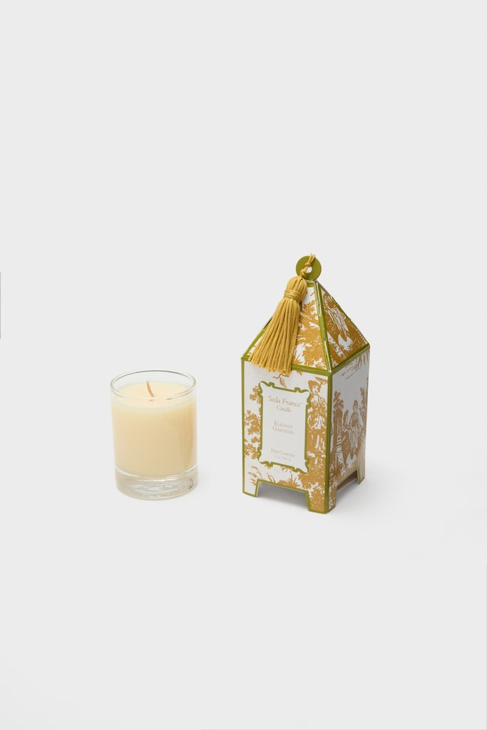 Elegant Gardenia Classic Toile Mini Pagoda Box Candle