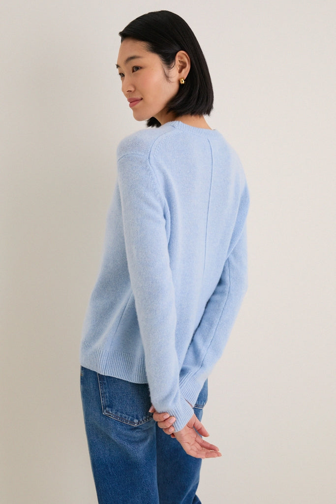 Ice Blue Cashmere Bodie Boyfriend Crewneck
