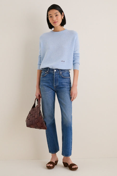 Ice Blue Cashmere Bodie Boyfriend Crewneck