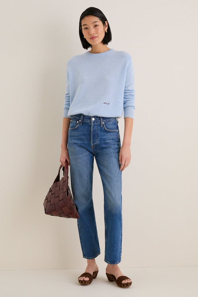 Ice Blue Cashmere Bodie Boyfriend Crewneck