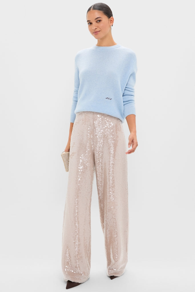 Ice Blue Cashmere Bodie Crewneck Sweater