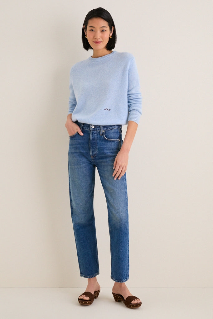 Ice Blue Cashmere Bodie Boyfriend Crewneck
