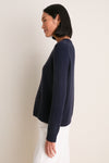 Navy Cashmere Bodie Boyfriend Crewneck