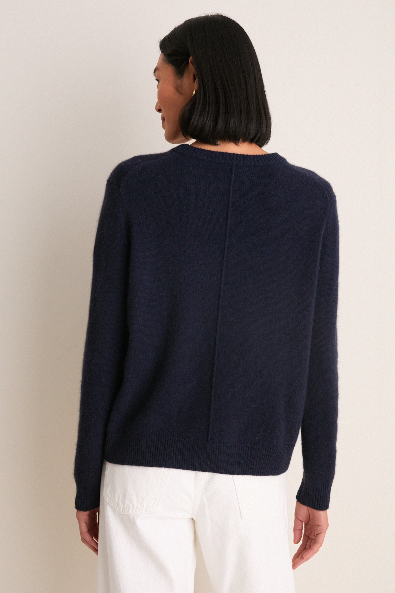 Navy Cashmere Bodie Boyfriend Crewneck
