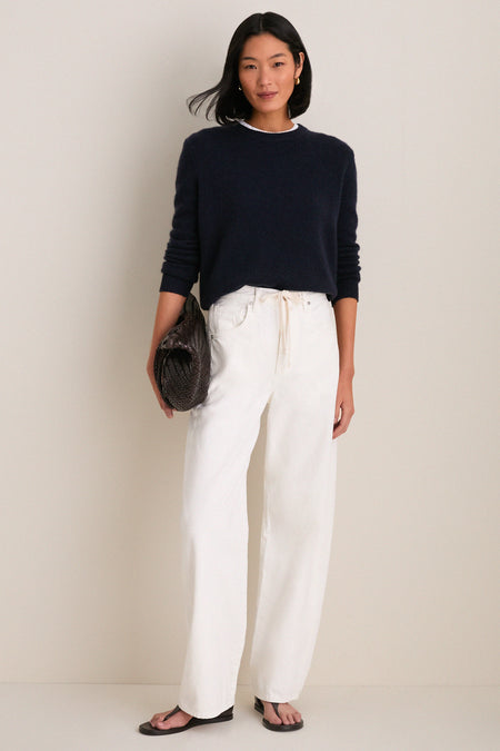Navy Cashmere Bodie Boyfriend Crewneck