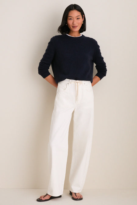 Navy Cashmere Bodie Boyfriend Crewneck