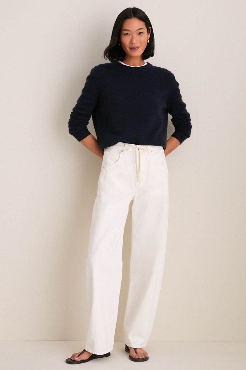 Navy Cashmere Bodie Boyfriend Crewneck