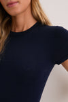 Navy Cashmere Silk Katie Tee