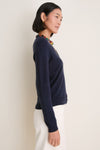 Navy Cashmere Katherine V-Neck Sweater