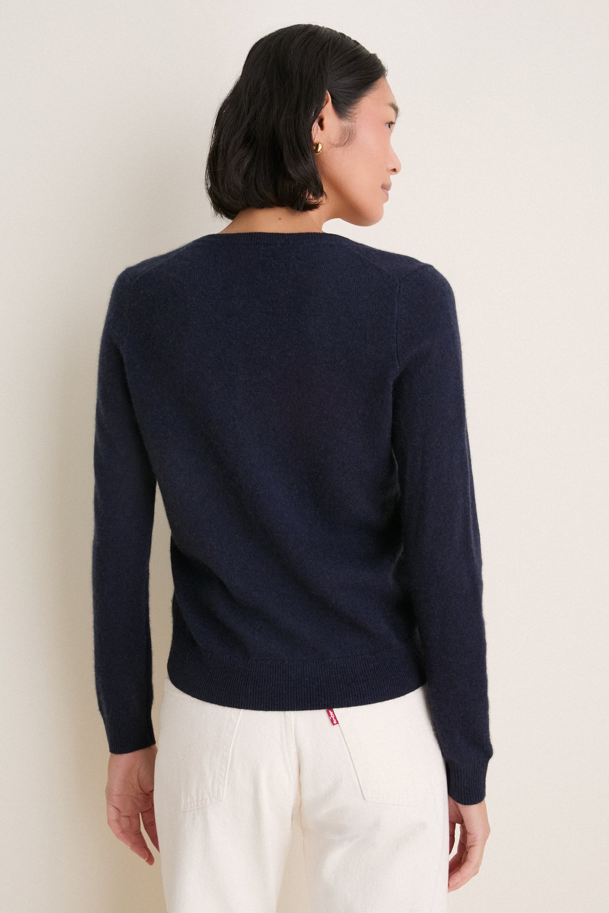 Navy Cashmere Katherine V-Neck Sweater