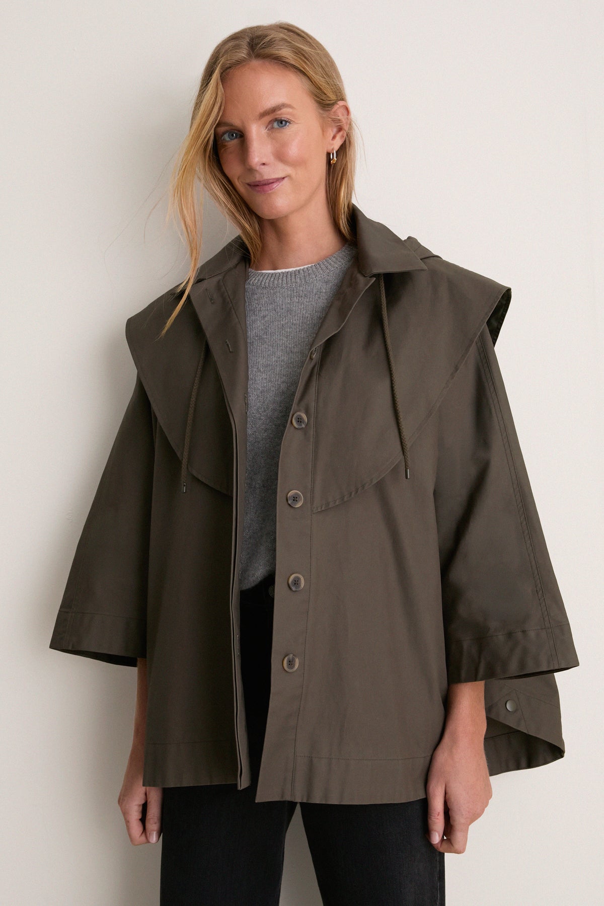 Olive Fletcher Wax Poncho