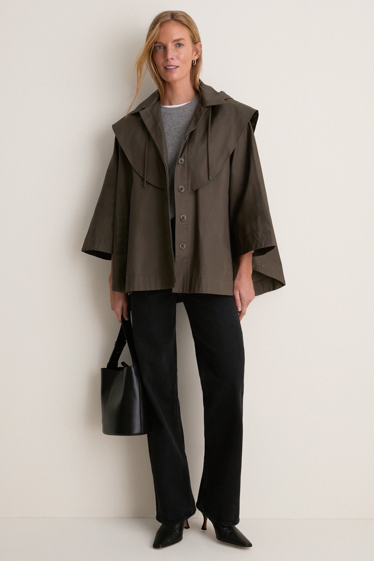 Olive Fletcher Wax Poncho