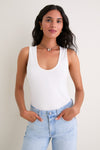 Cream Uri Low-Cut Tank